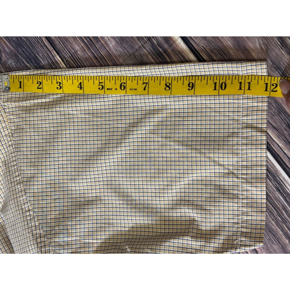 Nautica Mens Short Sleeve Button Down Shirt L Yellow Gingham 100% Cotton - Picture 8 of 13